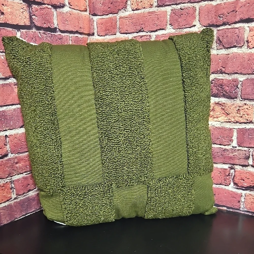 Threshold Olive Green Textured Stripe Throw Pillow 20x20